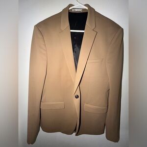 Classic Men's Tan Blazer - Timeless Single-Breasted Jacket